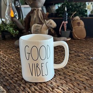 Rae Dunn White 'Good Vibes' Mug